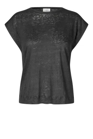 Peony Top Black