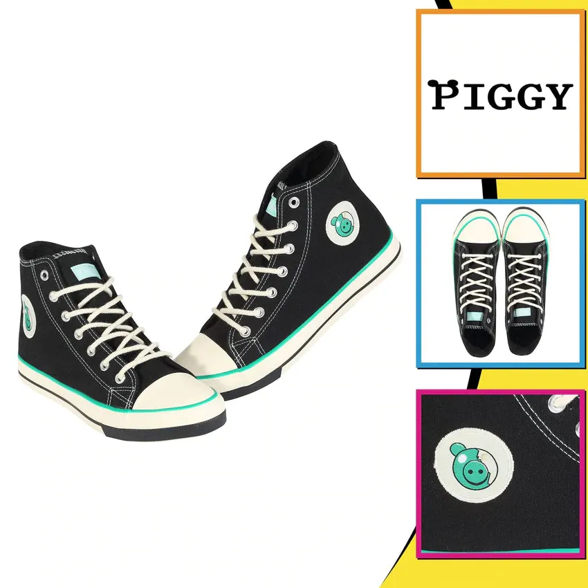 PIGGY - Zompiggy Hi-Top Trainers (Canvas Shoes w/ Laces, Youth)
