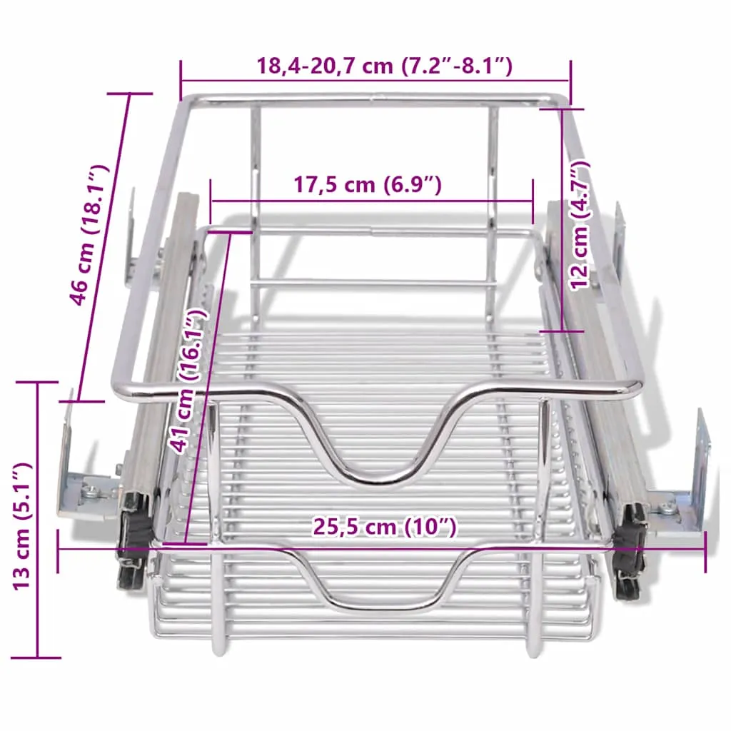 Pull-Out Wire Baskets 2 pcs Silver 300 mm