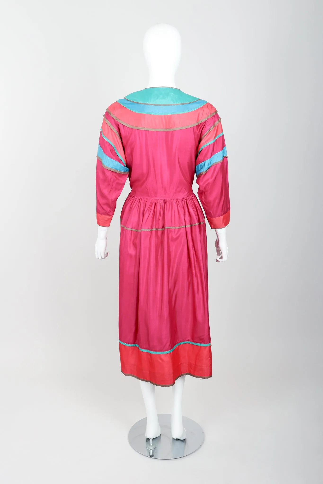Rainbow Yoke Peasant Dress