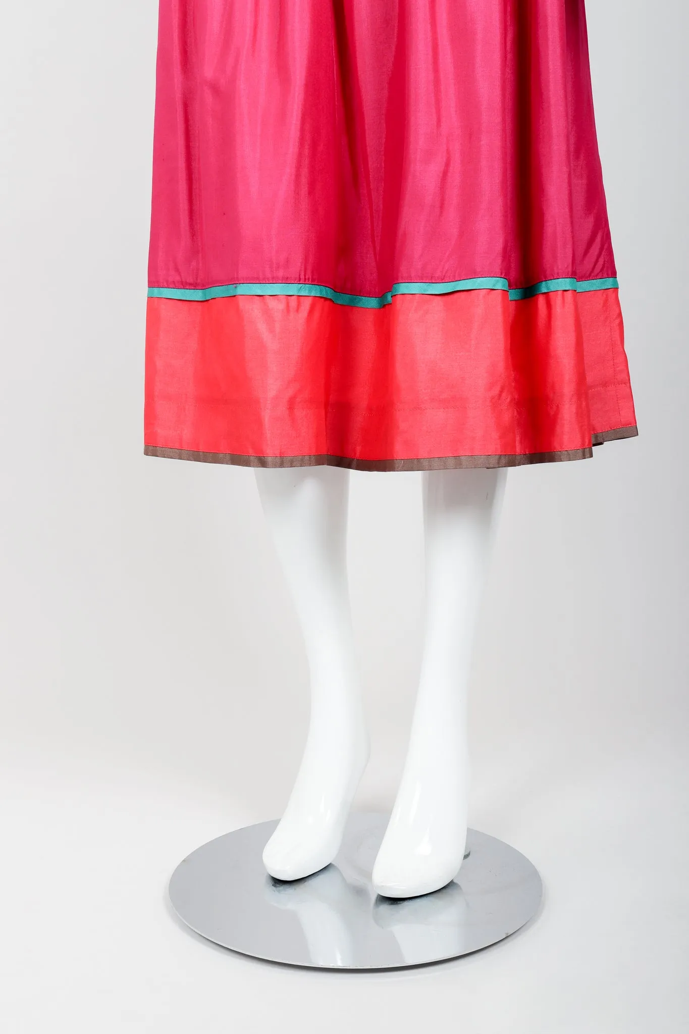 Rainbow Yoke Peasant Dress