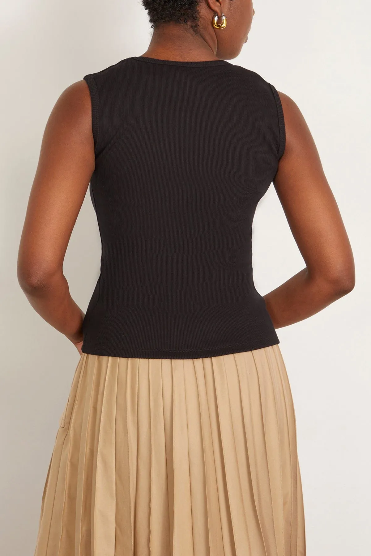 Rib Tank Top in Black