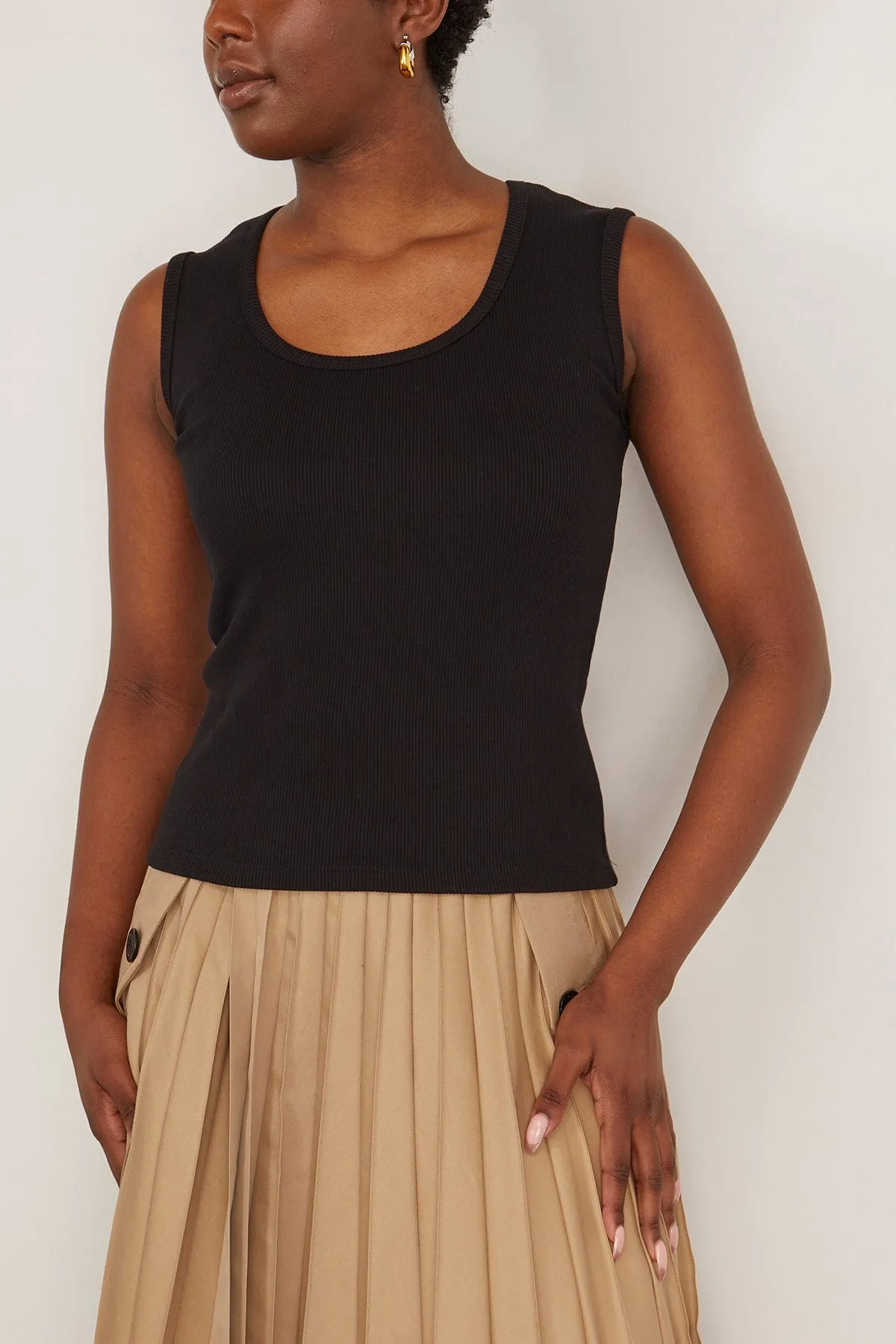 Rib Tank Top in Black