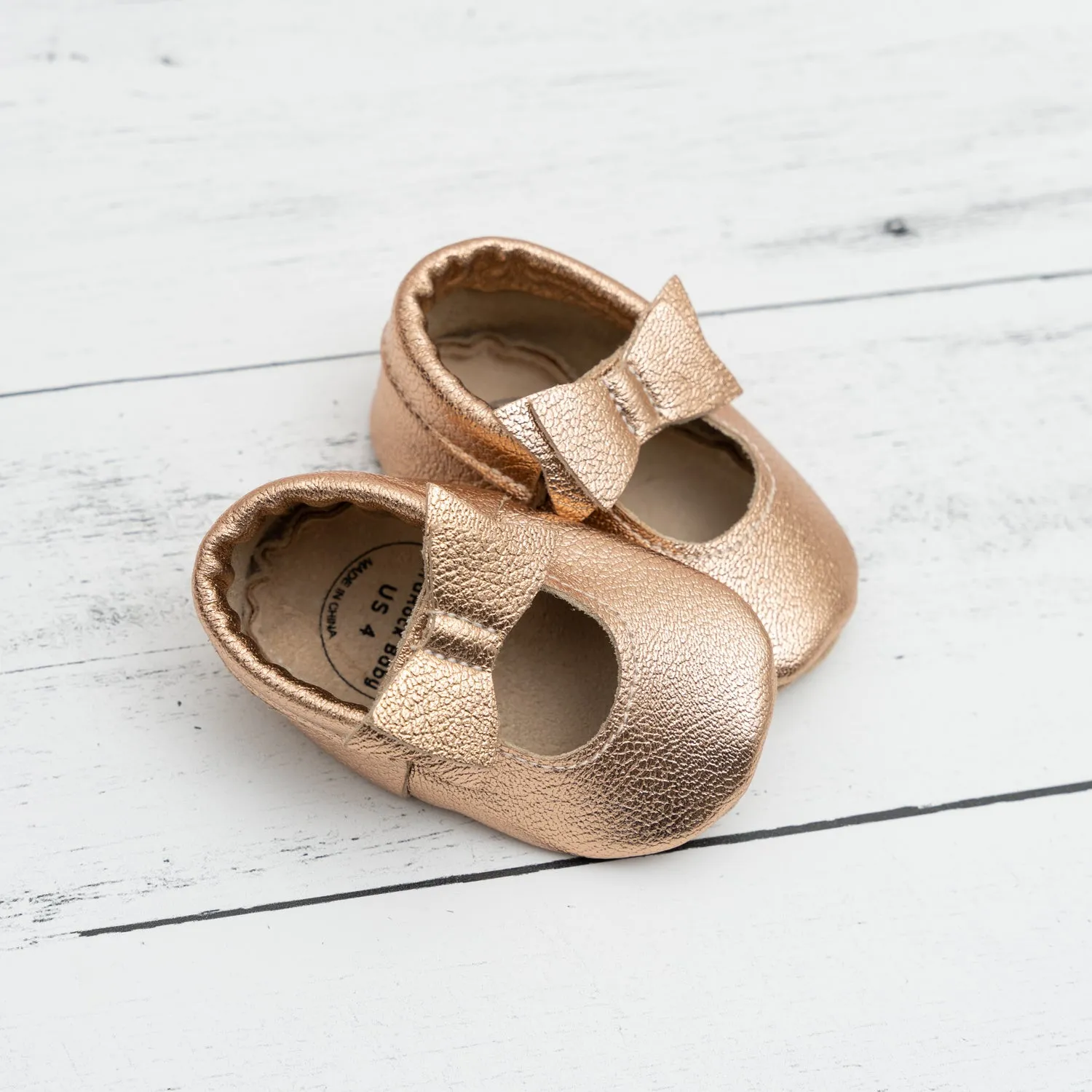 Rose Gold Bow Moccasins