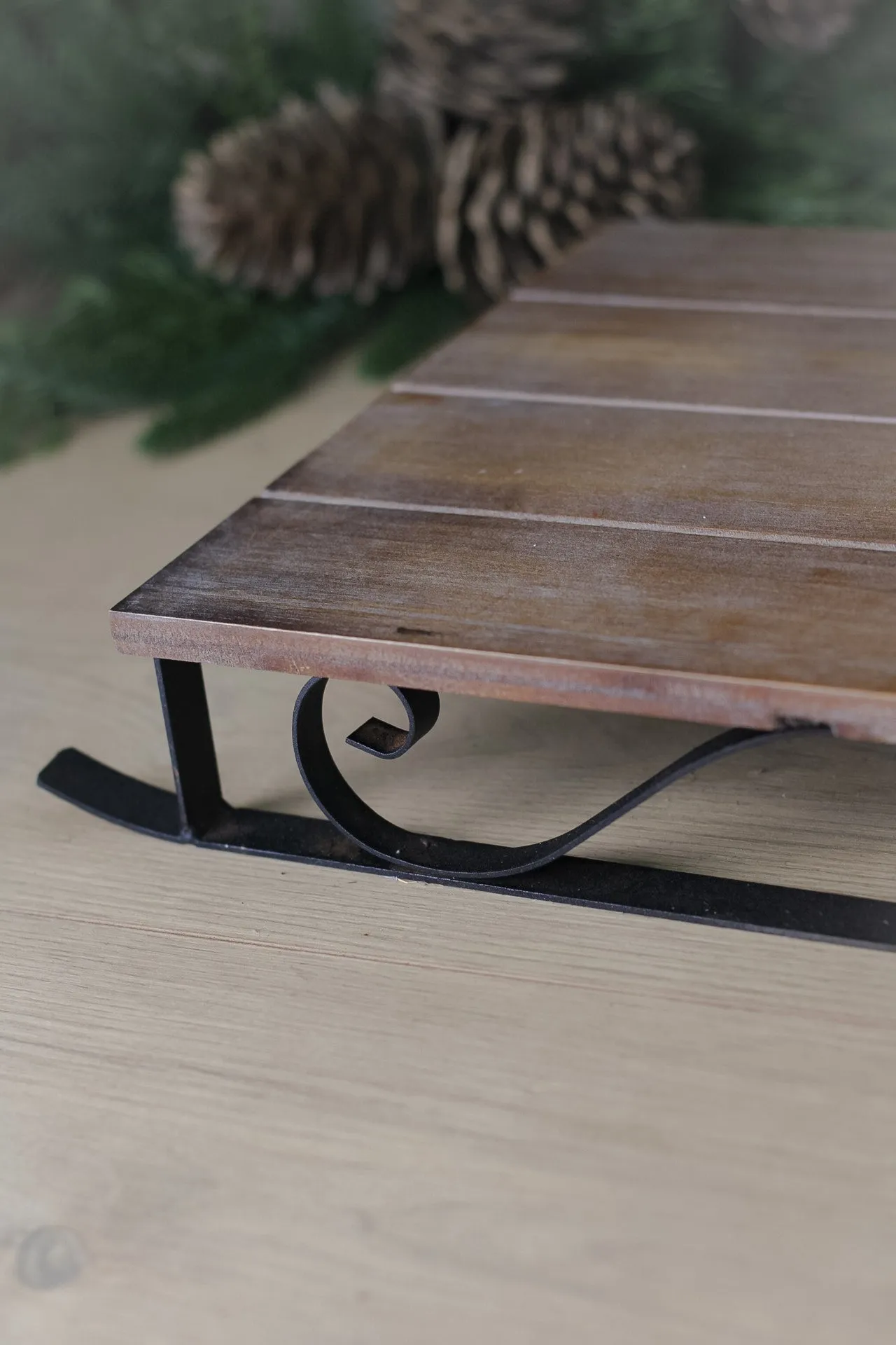 Rustic Wooden Sledge Decoration