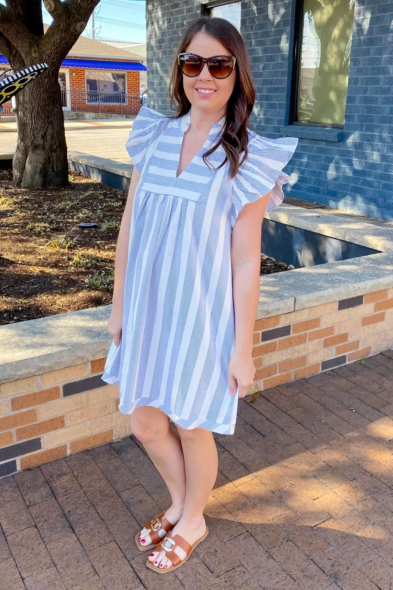 Sail Away Striped Blue Dress