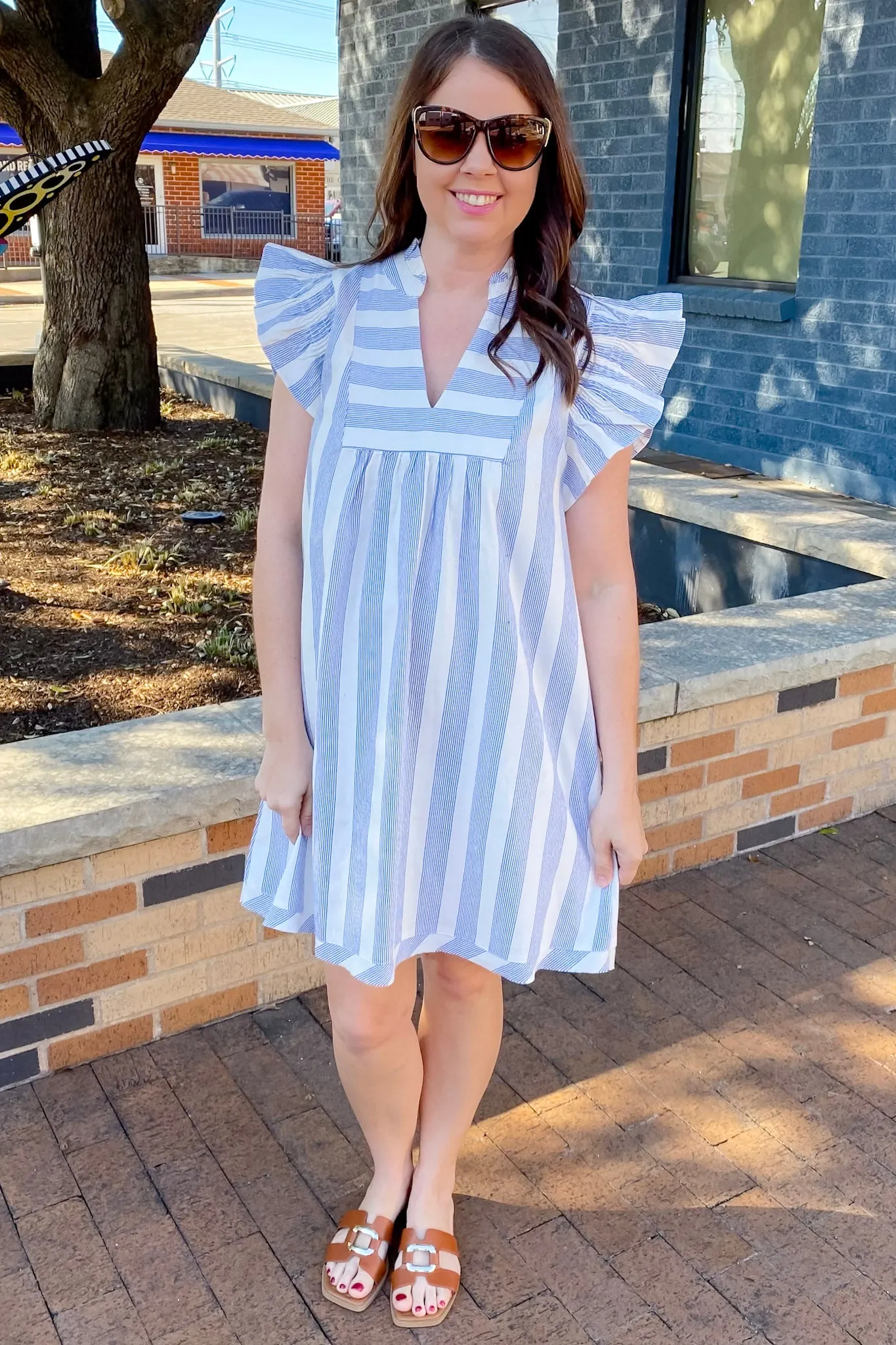 Sail Away Striped Blue Dress