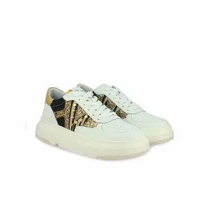 Saint G Gold Metal Studs Handcrafted Leather Sneakers