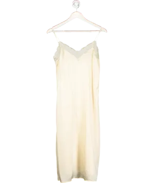 Sezane Cream Silk Namissa Slip Dress with lace trim UK 6