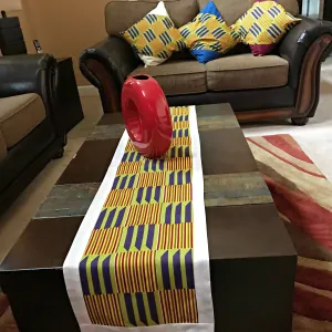 Sheena African Print Kente Table Runners (Yellow/ Purple / Green)