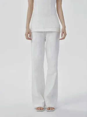 Slim Fit Linen Pants with Pockets