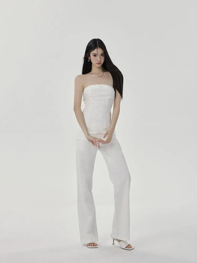 Slim Fit Linen Pants with Pockets