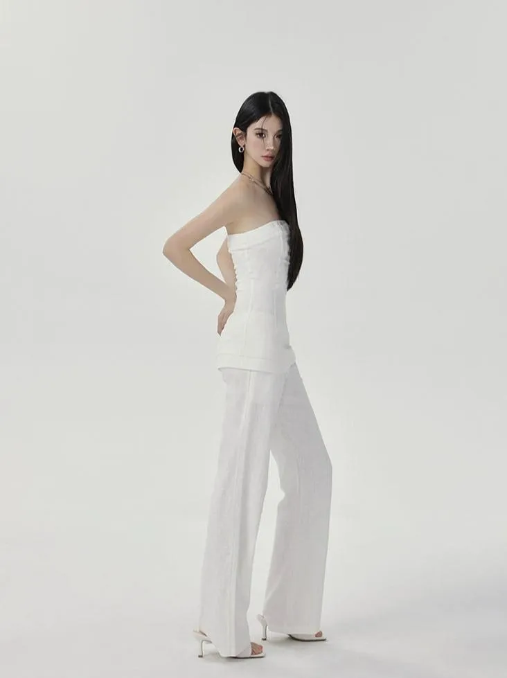 Slim Fit Linen Pants with Pockets