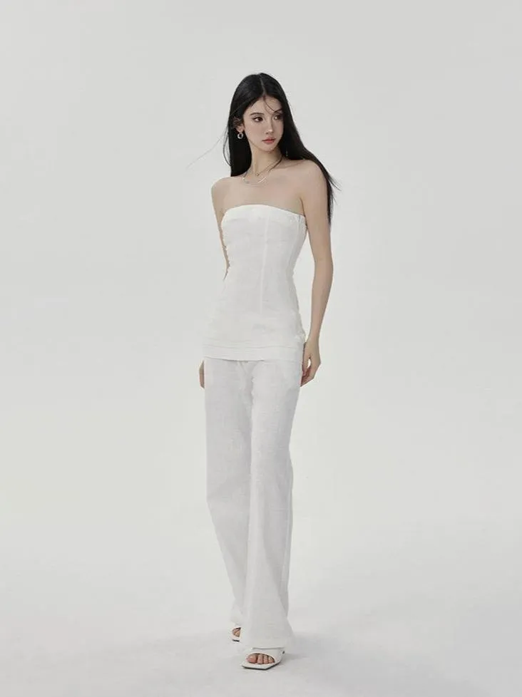 Slim Fit Linen Pants with Pockets