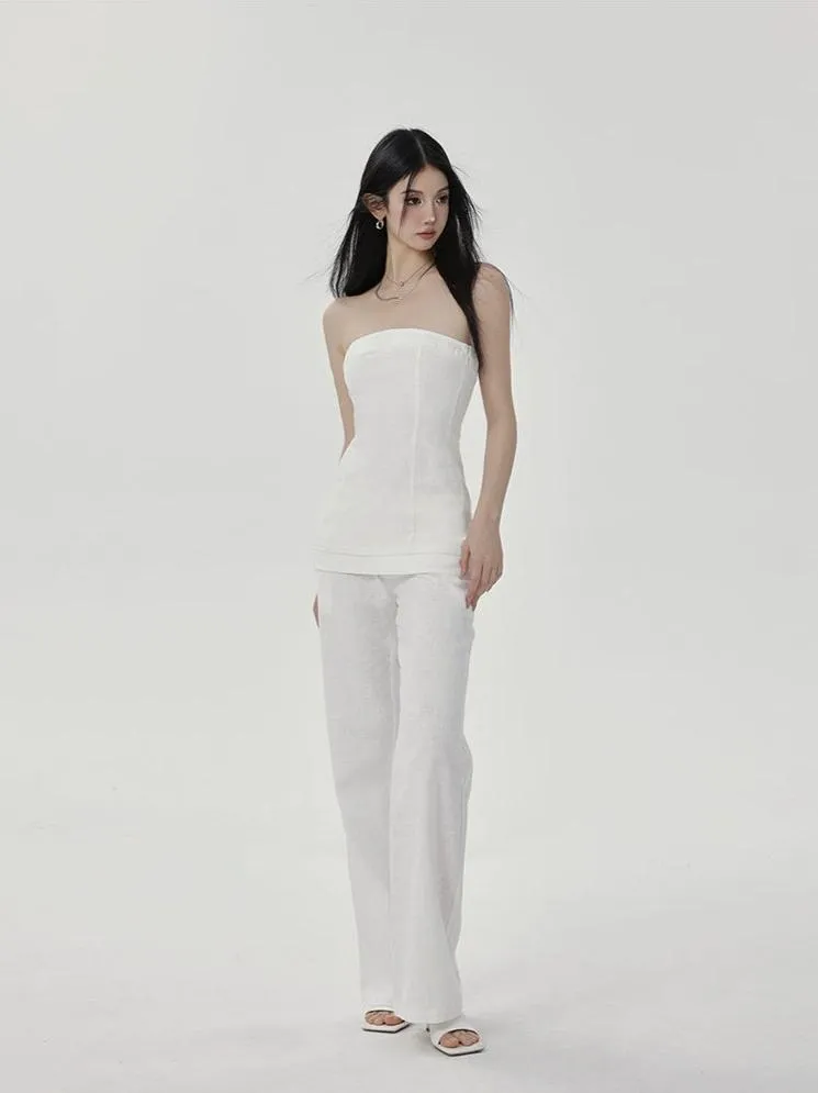 Slim Fit Linen Pants with Pockets