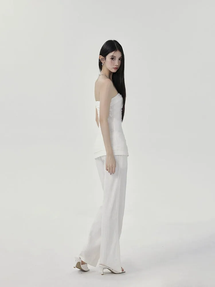 Slim Fit Linen Pants with Pockets
