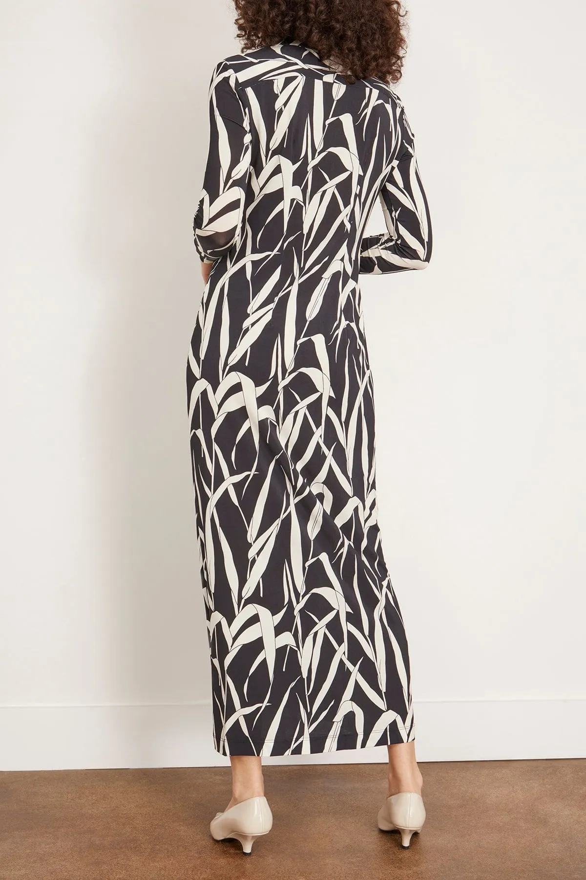 Slim Jersey Shirtdress in Black/Ivory