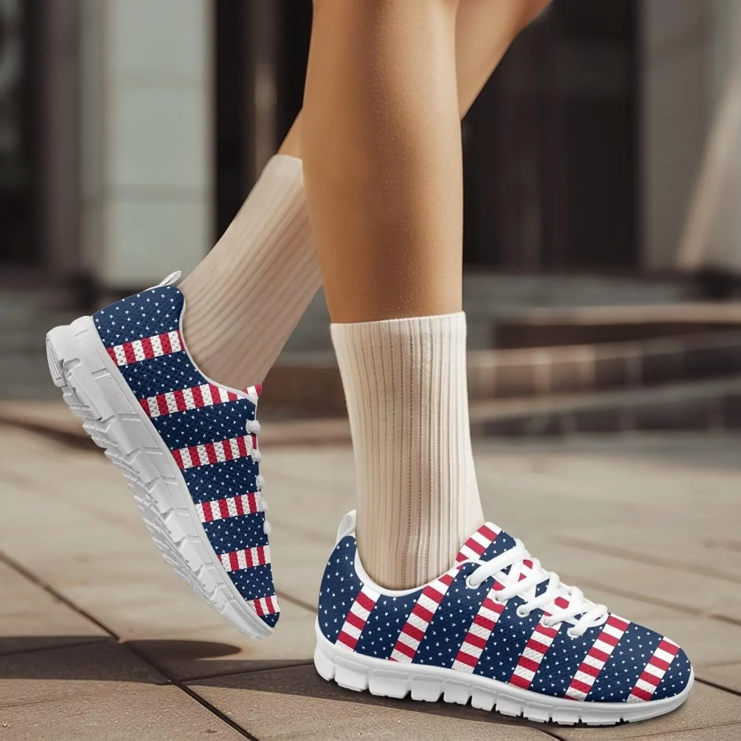 Sneakers Women Comfortable Lace Up Athletic Workout Holiday Tennis Hiking Shoes Women Breathable Non-Slip Running Sneakers Ladies US 5-12