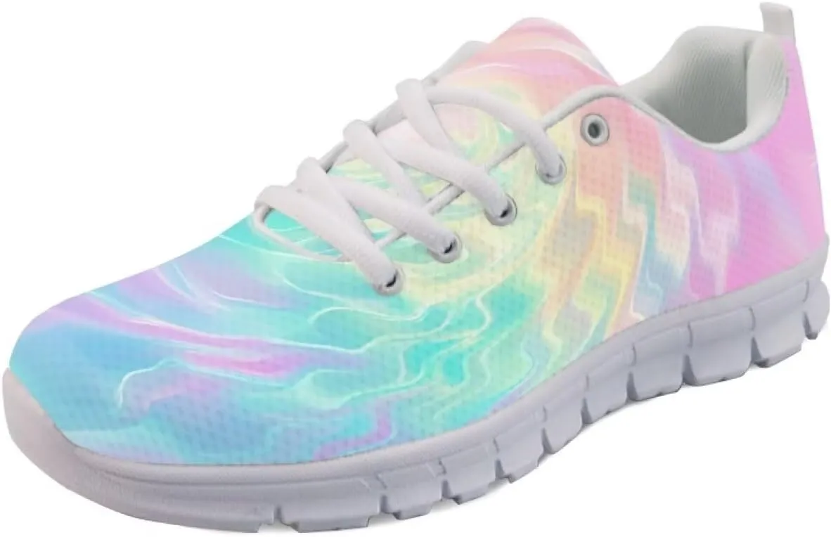 Sneakers Women Comfortable Lace Up Athletic Workout Holiday Tennis Hiking Shoes Women Breathable Non-Slip Running Sneakers Ladies US 5-12