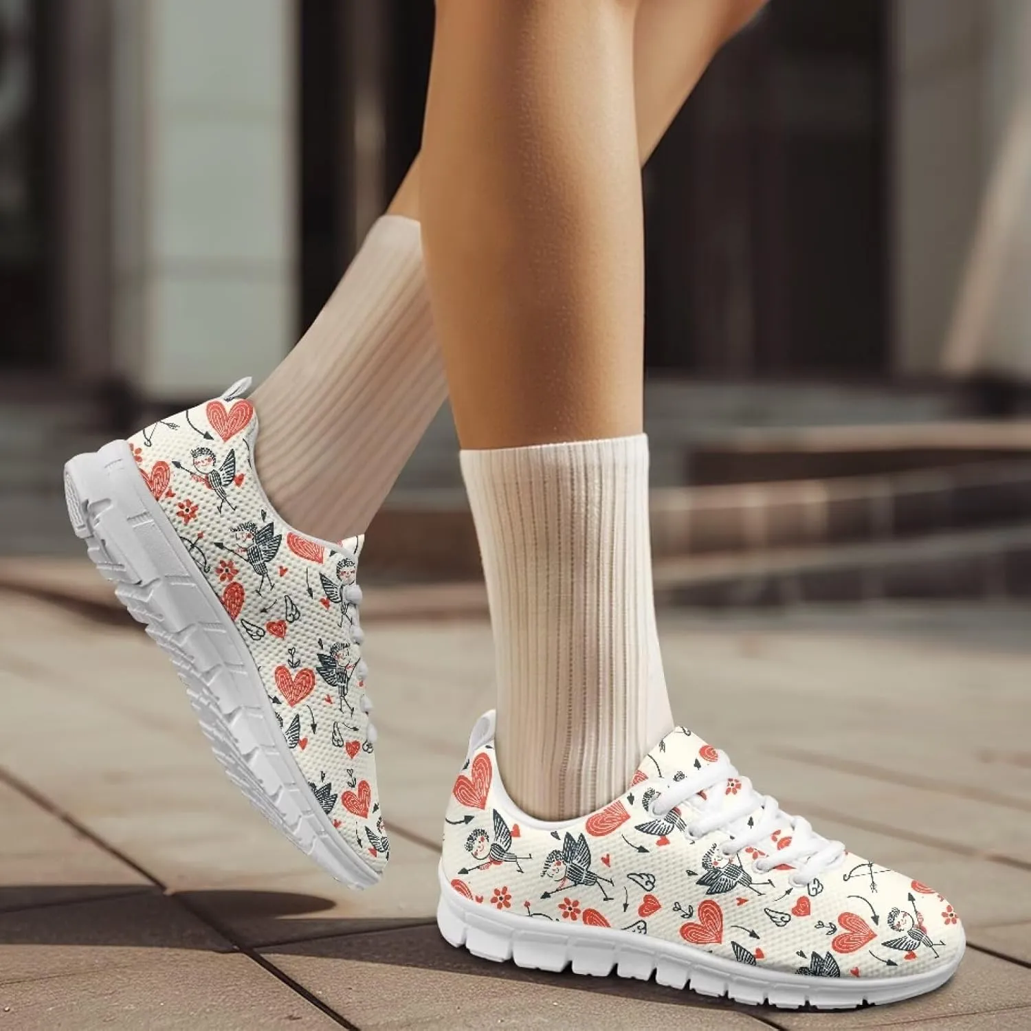 Sneakers Women Comfortable Lace Up Athletic Workout Holiday Tennis Hiking Shoes Women Breathable Non-Slip Running Sneakers Ladies US 5-12
