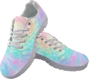 Sneakers Women Comfortable Lace Up Athletic Workout Holiday Tennis Hiking Shoes Women Breathable Non-Slip Running Sneakers Ladies US 5-12