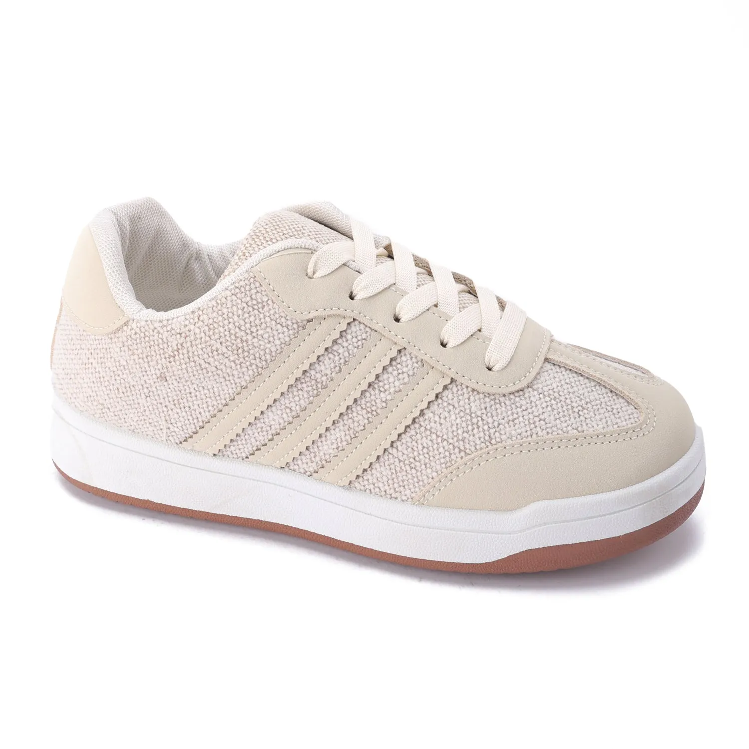 Striped Sidewall Sneaker - Beige