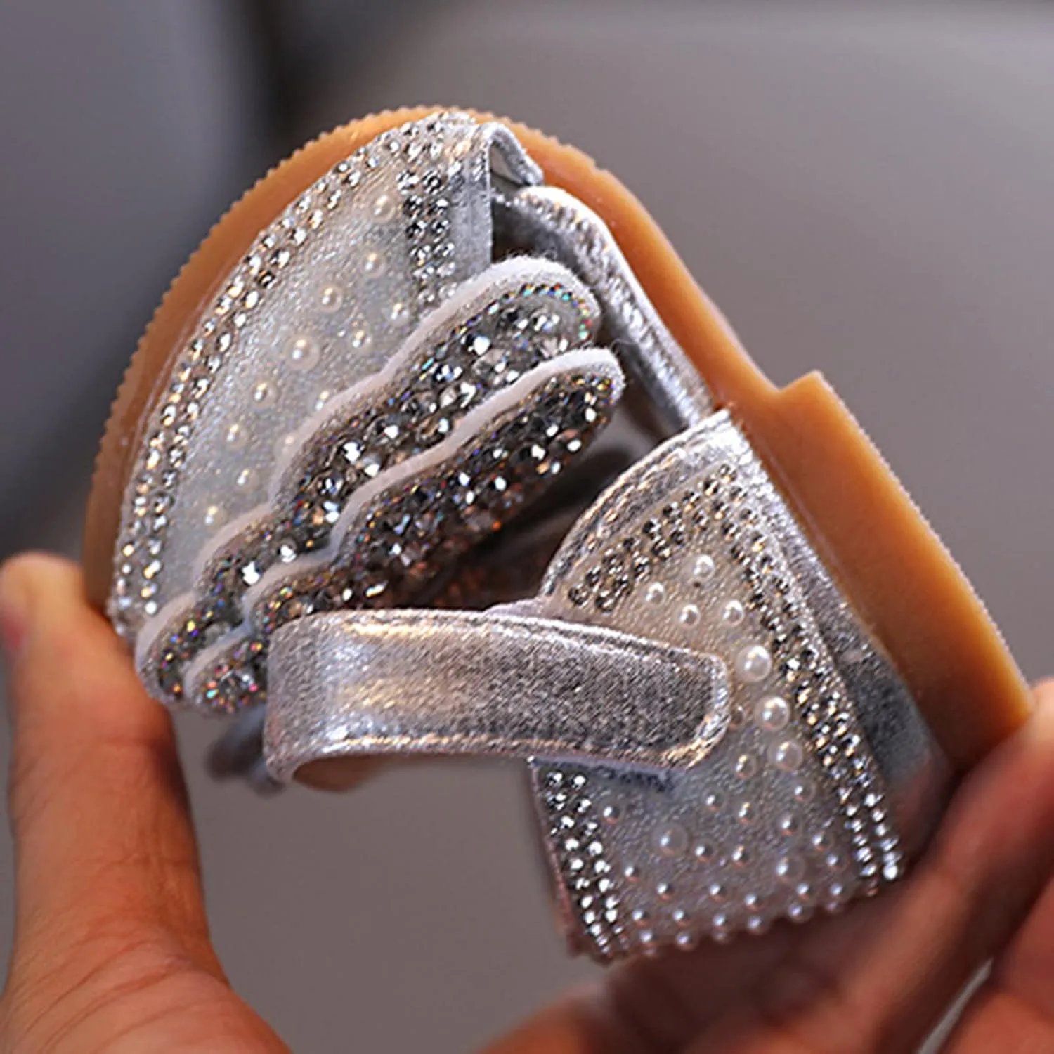 Summer Girls Dance Shoes Princess Dress Performance Shoes Cartoon Butterfly Shape Rhinestone Dance Shoes for
