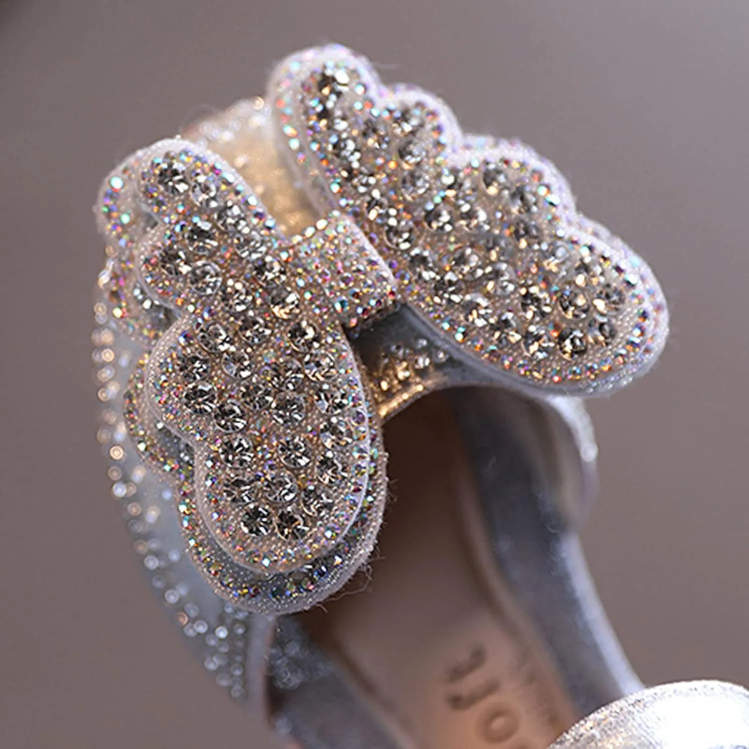 Summer Girls Dance Shoes Princess Dress Performance Shoes Cartoon Butterfly Shape Rhinestone Dance Shoes for