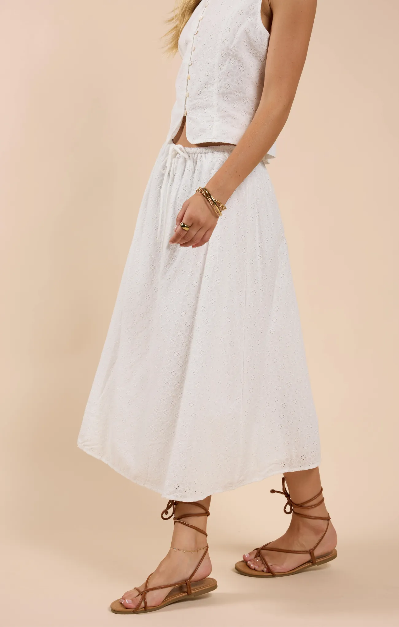 Sun Dream Eyelet Maxi Skirt