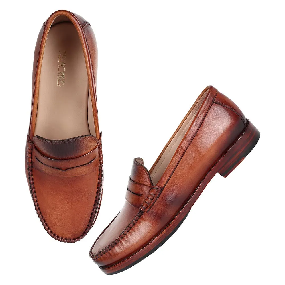 Tan Mirror Glossed Classic Moccasins
