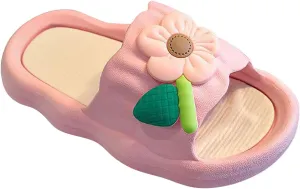 Toddler Girls Flower Slides Sandals Flat Sole Pool Shower Foam Slipper Baby Kids Summer Beach Non Slip Water Shoes