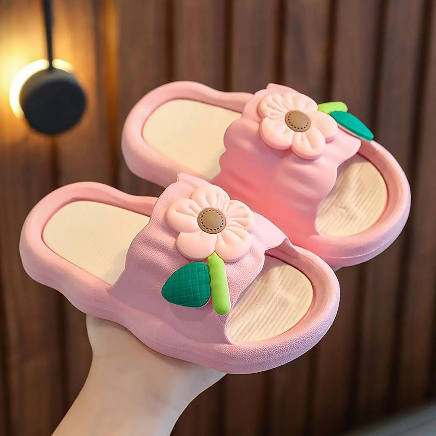 Toddler Girls Flower Slides Sandals Flat Sole Pool Shower Foam Slipper Baby Kids Summer Beach Non Slip Water Shoes