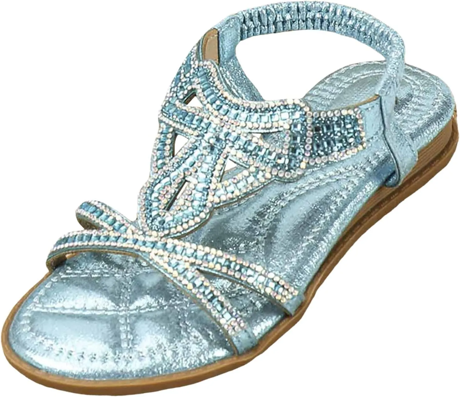 Toddler Girls Sandals Fancy Sequins Rhinestones Open Toe Sandals Formal Princess Shoes Fashion Flat Sandal for Little/Big Kid