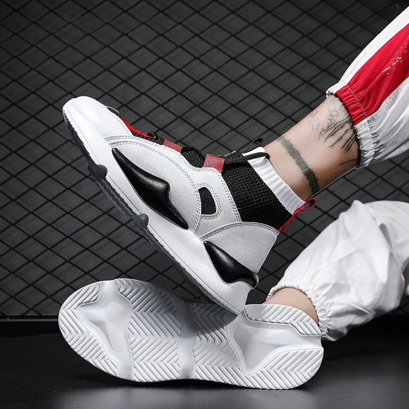 TOXIQUE X 'VIBE' High Top Sneakers - SPL White