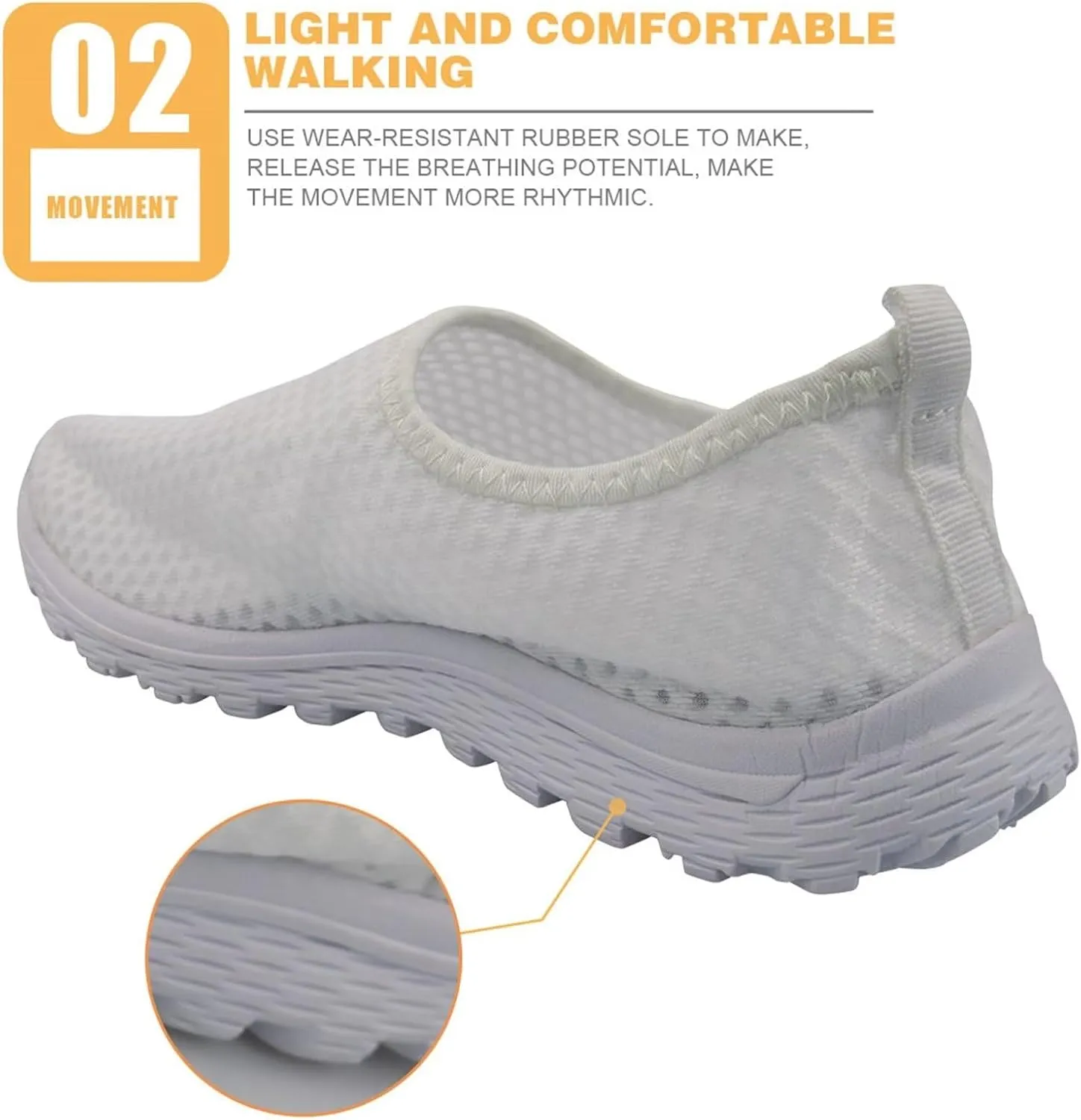 Uourmeti WomenS Running Shoes Gym Walking Workout Sneakers Slip Ons Size 5.5-11.5