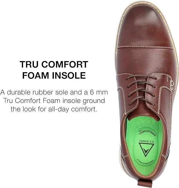 Vance Co. Men's Jedd Tru Comfort Foam Dress Shoe  Color Brown Size 11M