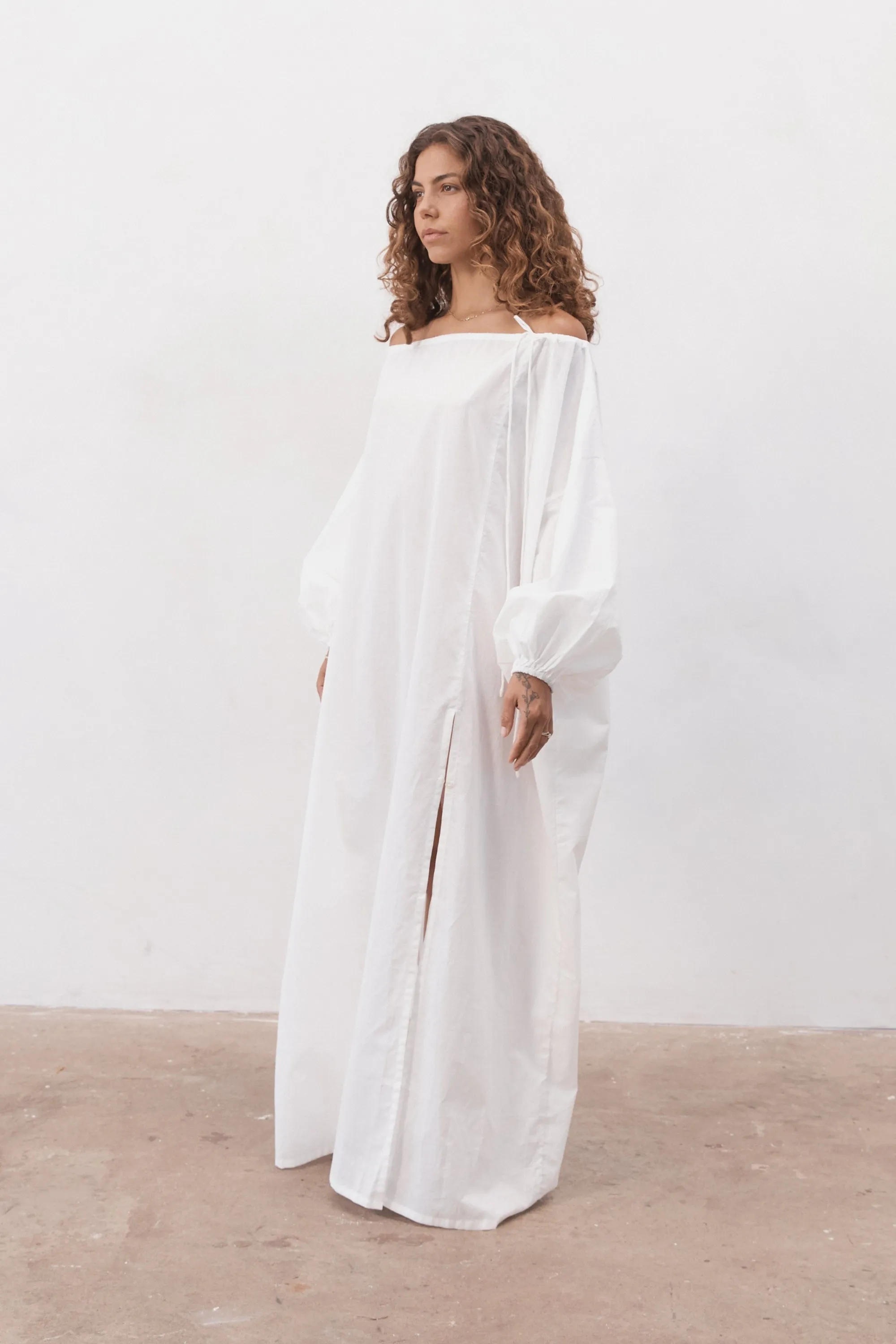 Verona Organic Cotton Maxi Dress White