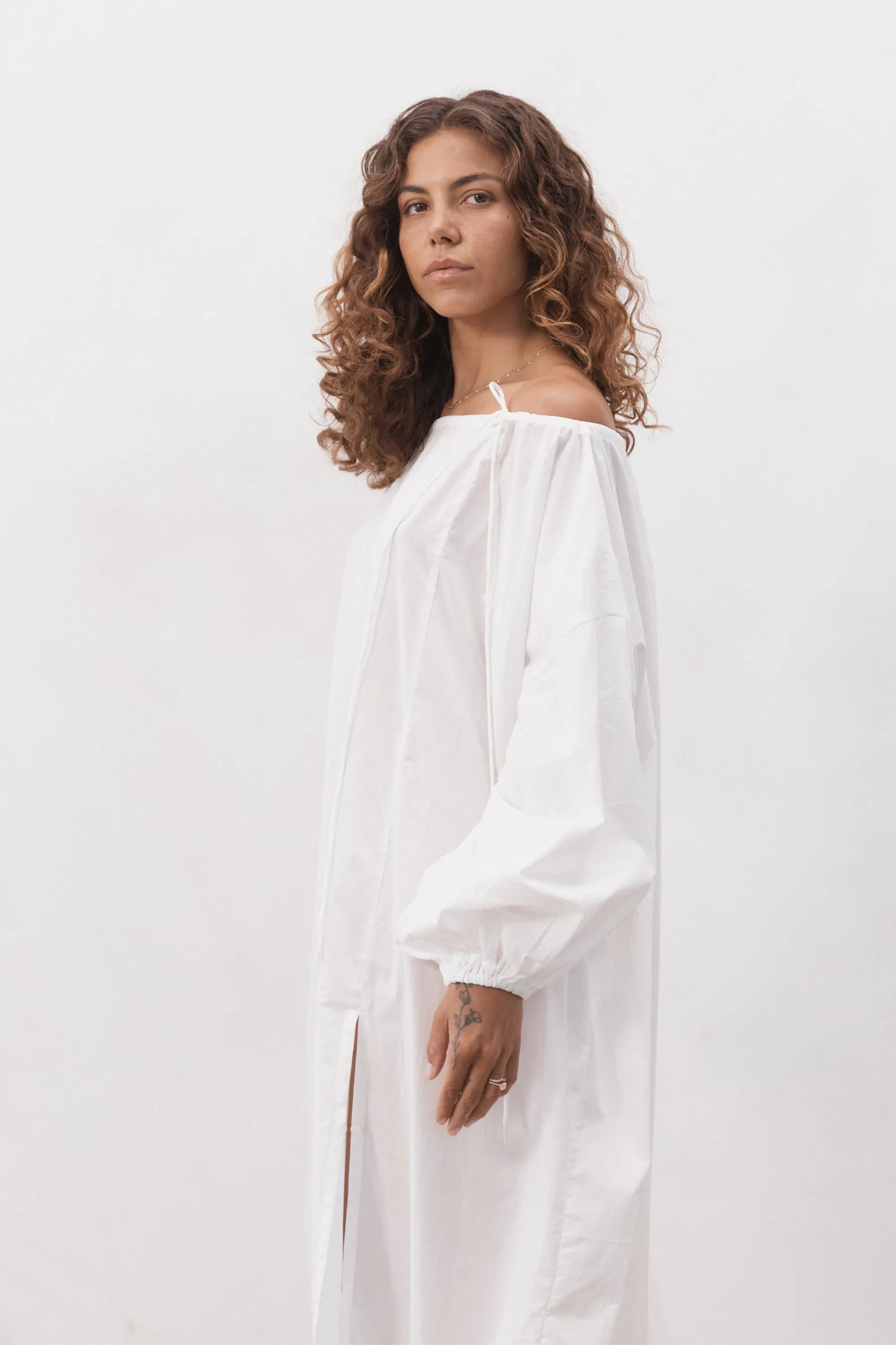 Verona Organic Cotton Maxi Dress White