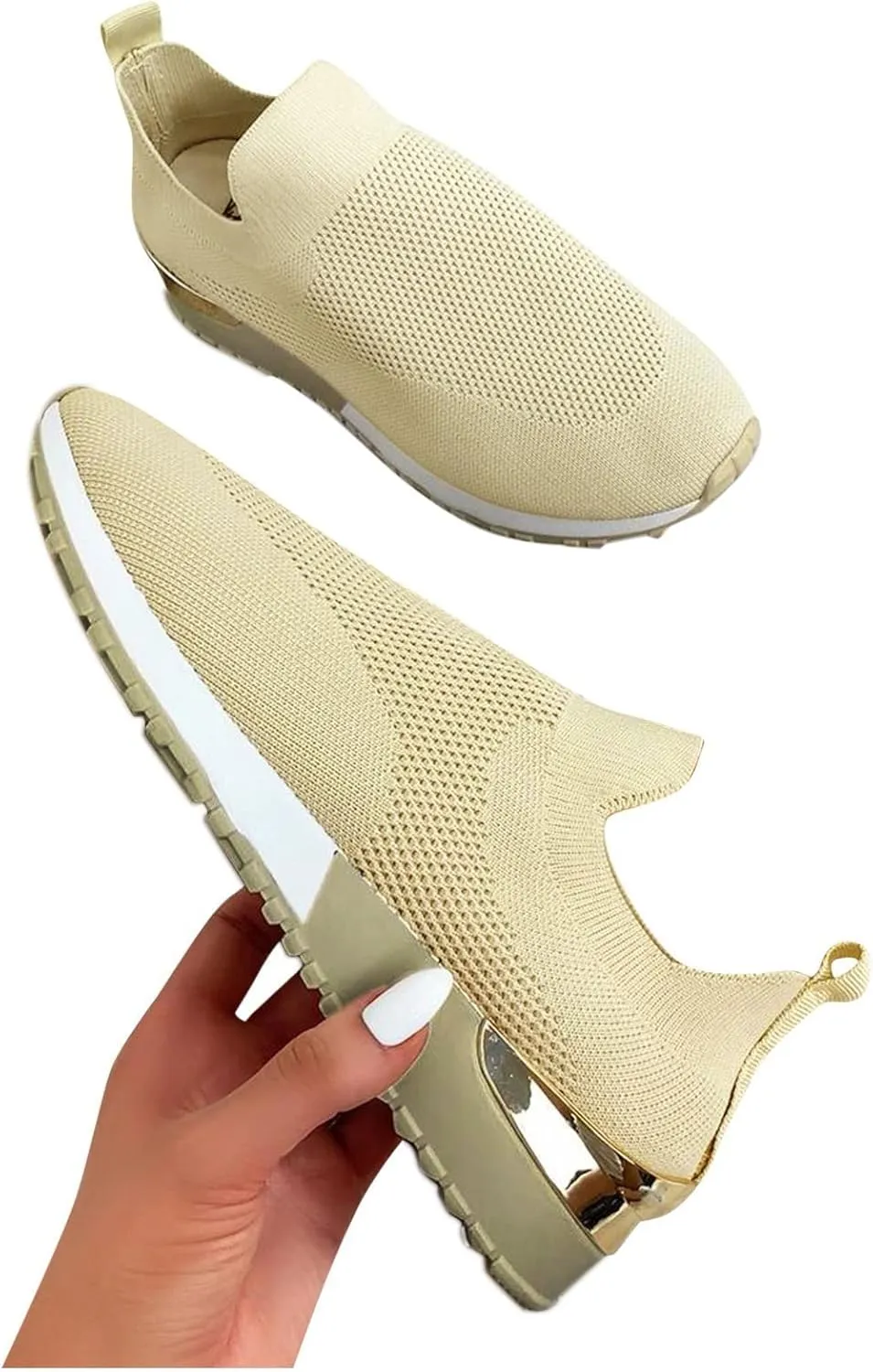 Walking Shoes Women Comfort Wide Toe Orthopedic Shoes for Women Slip Ons Mesh Fashion Wedge Platform Sneakers