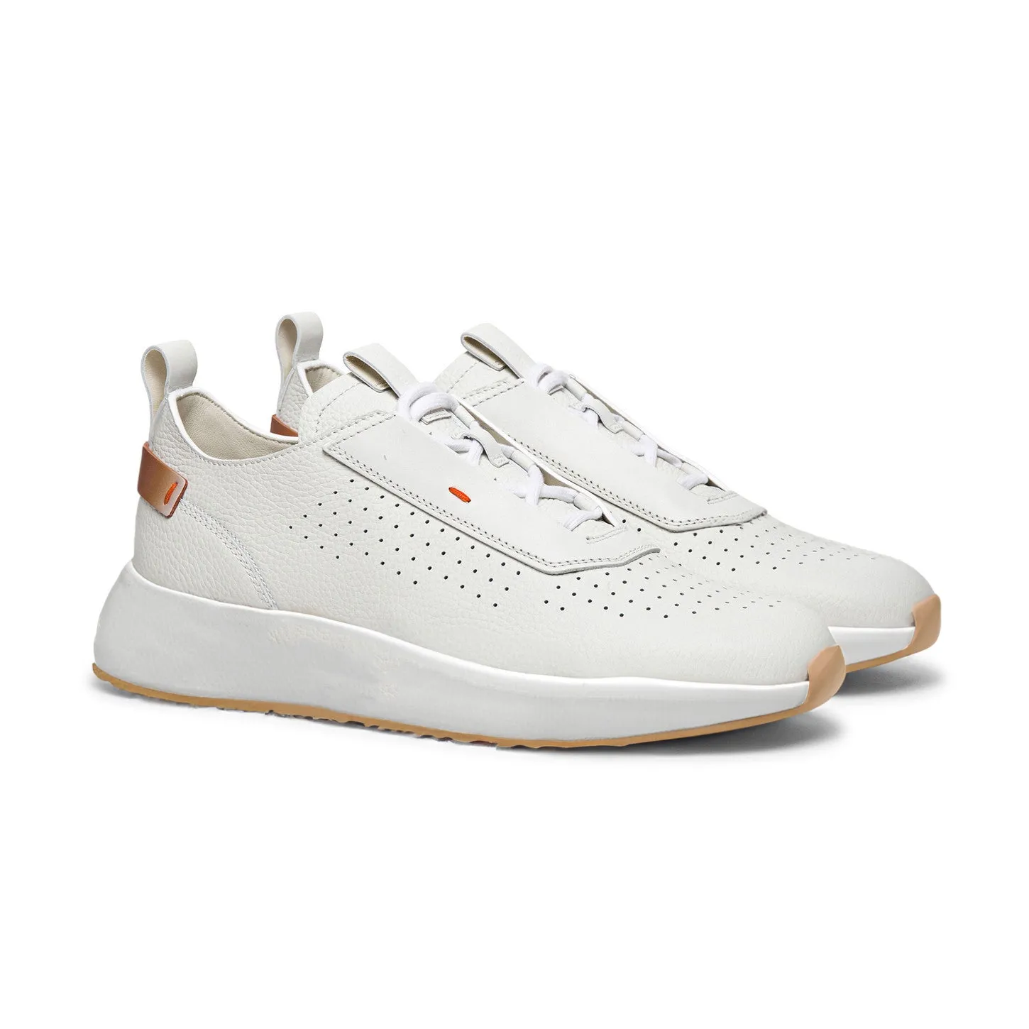 White Perforated Leather Lavinia Slip On Sneakers - Summer 2024 Collection