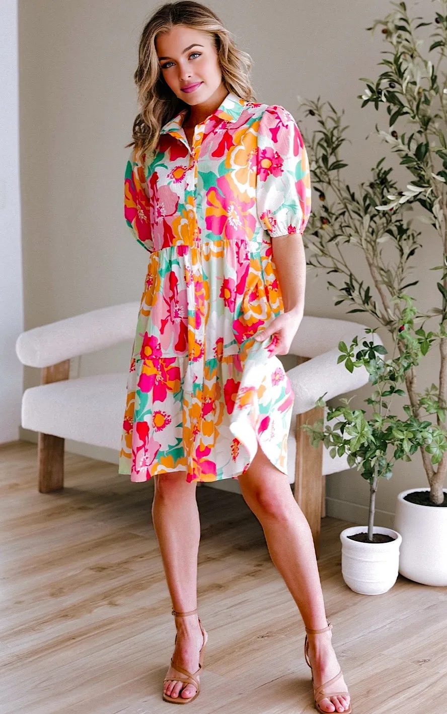 Wildflower Whimsy Pink Floral Dress
