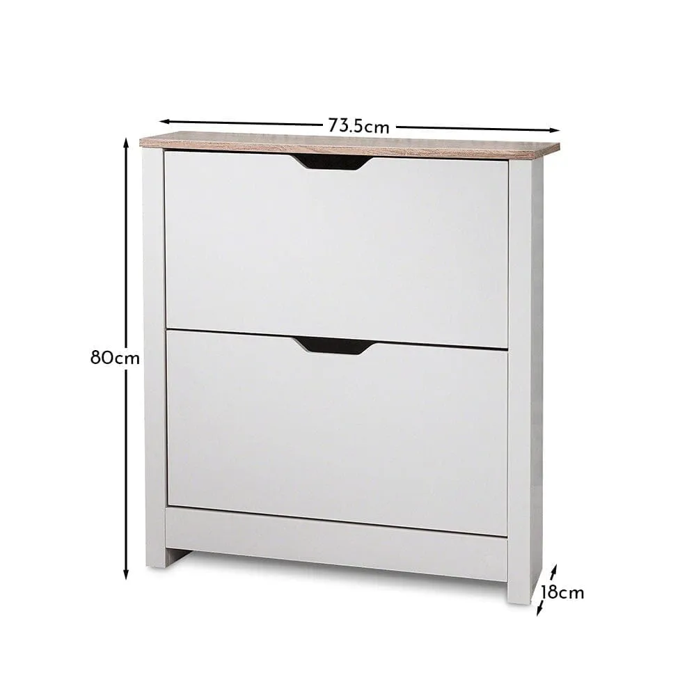 Windsor Shoe Cabinet - 2 Door - Grey