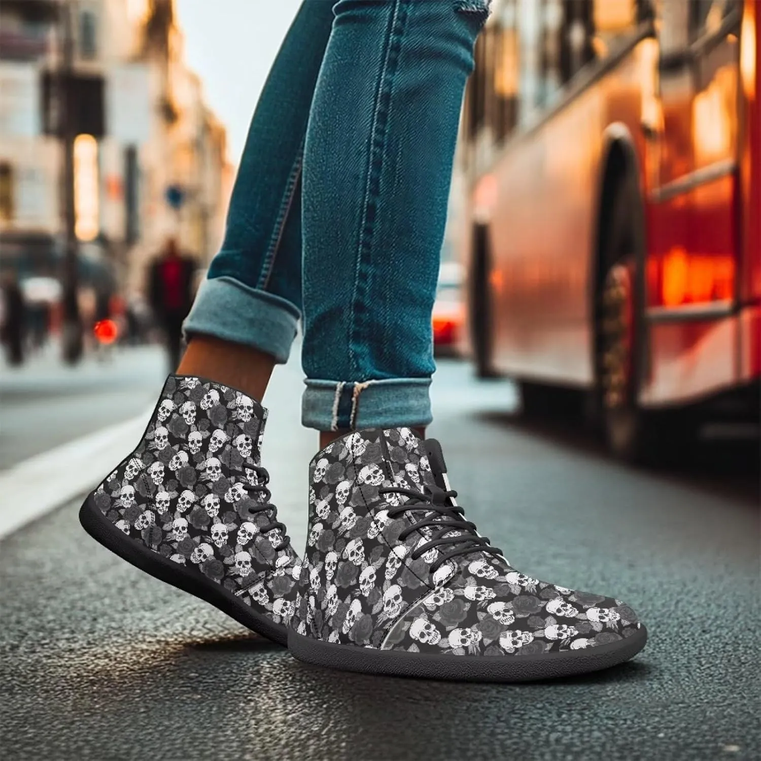 Women's Barefoot Cozy High Top Zero Drop Wide Toe Box Tennis Athletic Shoes Non-Slip Sport Workout Walking Barefoot Shoes for Ladies US 6-13.5
