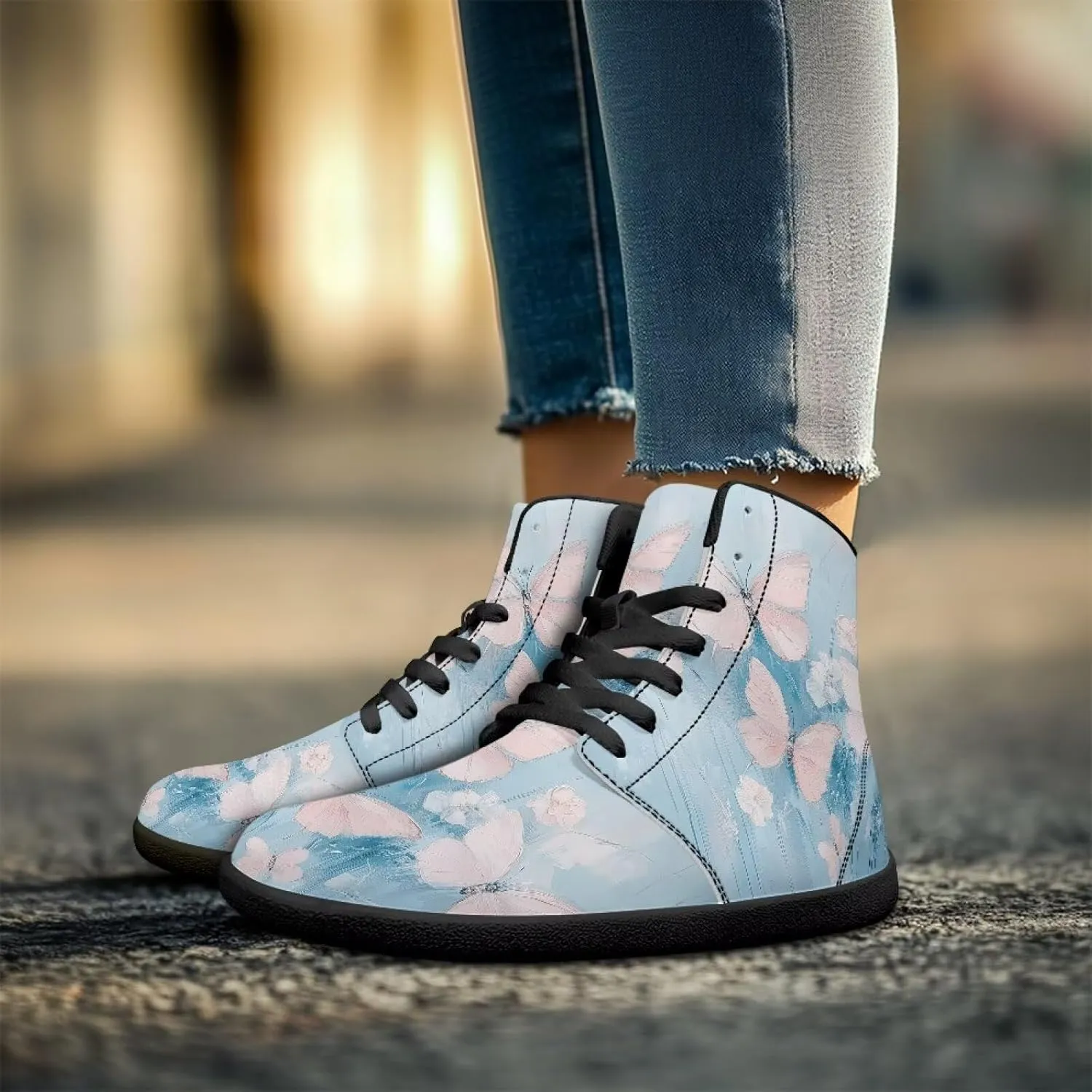 Women's Barefoot Cozy High Top Zero Drop Wide Toe Box Tennis Athletic Shoes Non-Slip Sport Workout Walking Barefoot Shoes for Ladies US 6-13.5