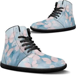 Women's Barefoot Cozy High Top Zero Drop Wide Toe Box Tennis Athletic Shoes Non-Slip Sport Workout Walking Barefoot Shoes for Ladies US 6-13.5