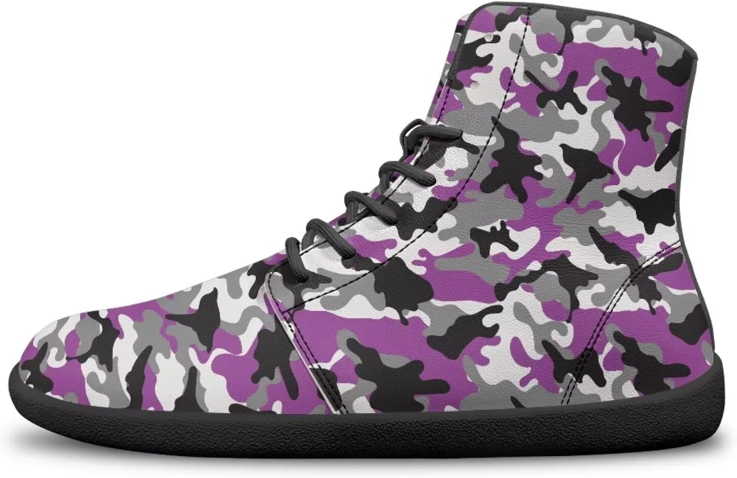 Women's Barefoot Cozy High Top Zero Drop Wide Toe Box Tennis Athletic Shoes Non-Slip Sport Workout Walking Barefoot Shoes for Ladies US 6-13.5