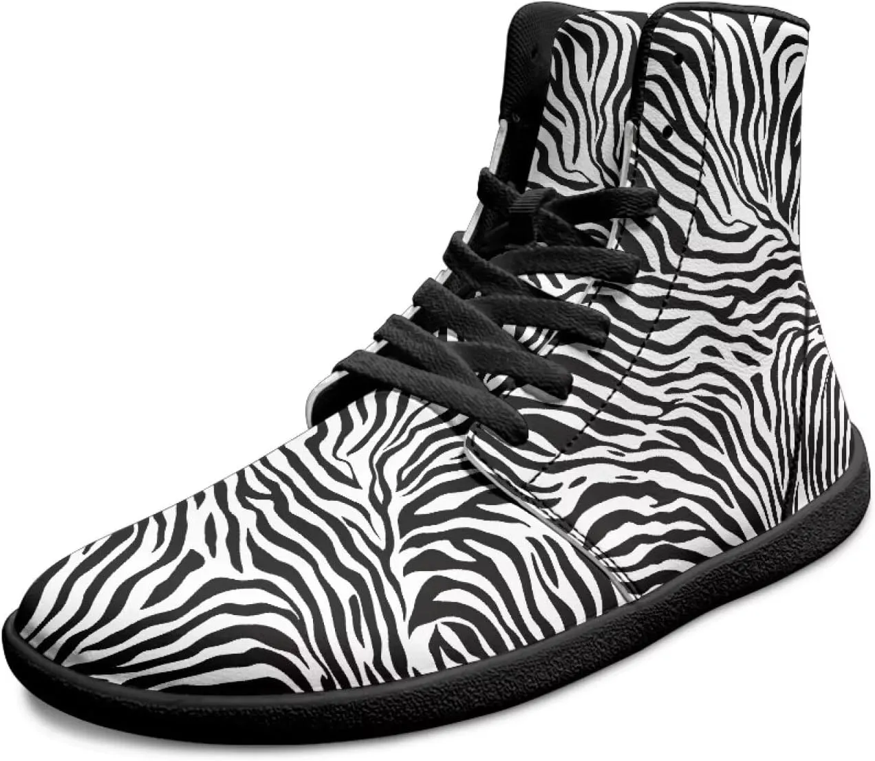 Women's Barefoot Cozy High Top Zero Drop Wide Toe Box Tennis Athletic Shoes Non-Slip Sport Workout Walking Barefoot Shoes for Ladies US 6-13.5