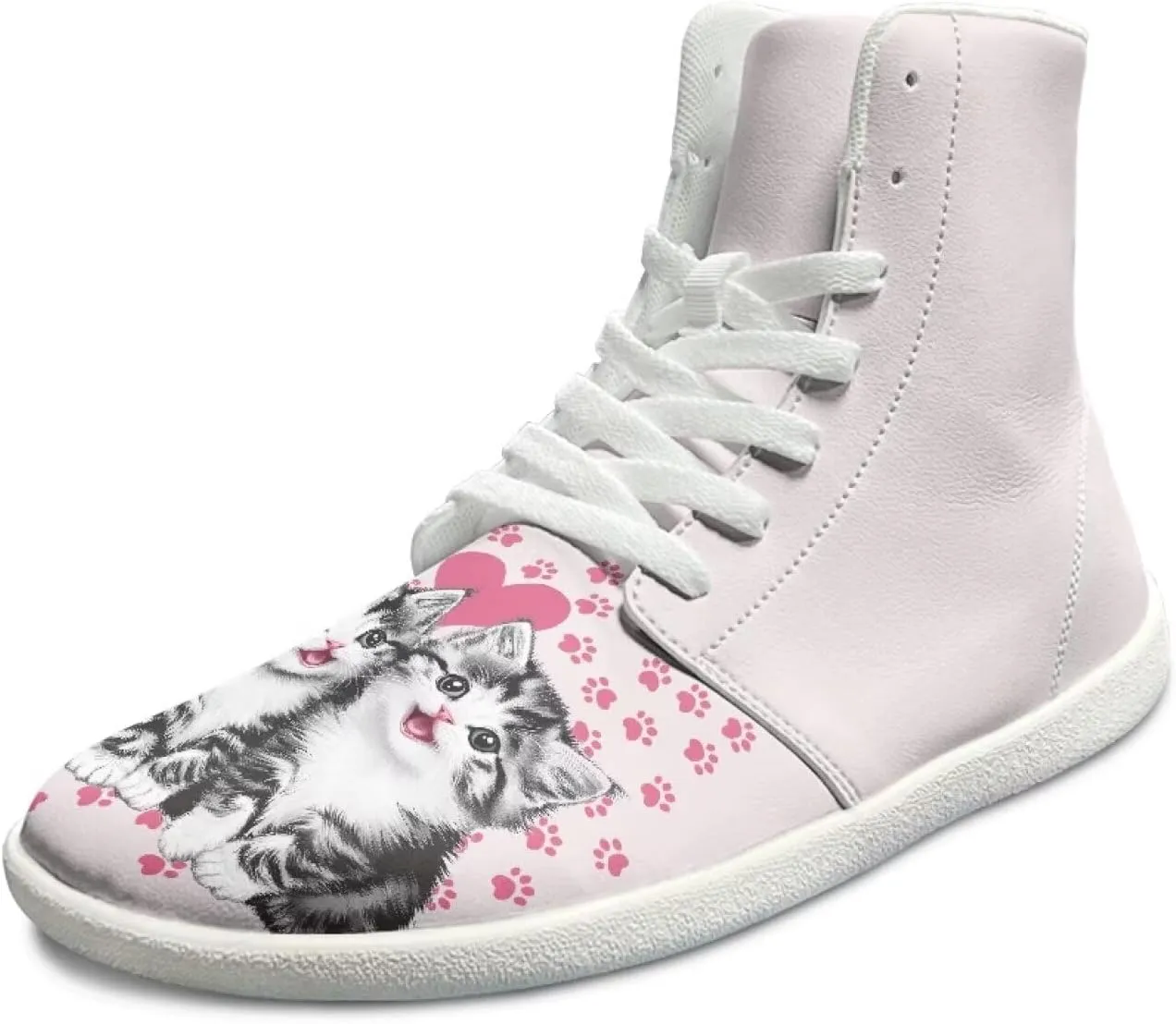 Women's Barefoot Cozy Wide Toe Box High Top Athletic Workout Tennis Shoes Non-Slip Sport Zero Drop Beginners Walking Barefoot Shoes for Ladies US 6-13.5