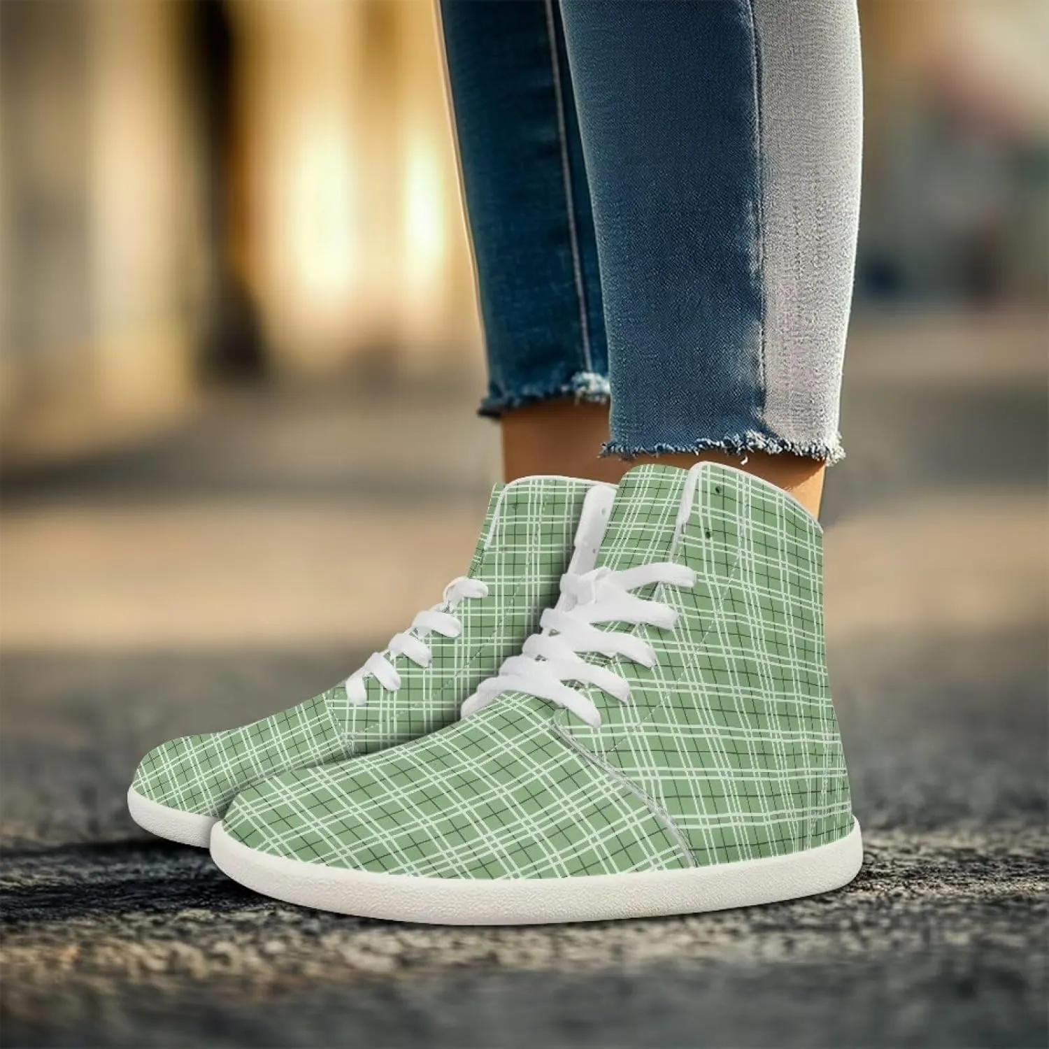 Women's Barefoot Cozy Wide Toe Box High Top Athletic Workout Tennis Shoes Non-Slip Sport Zero Drop Beginners Walking Barefoot Shoes for Ladies US 6-13.5