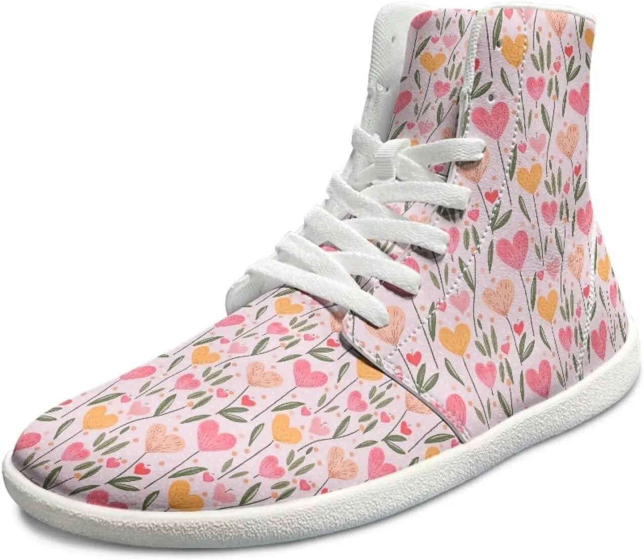 Women's Barefoot Cozy Wide Toe Box High Top Athletic Workout Tennis Shoes Non-Slip Sport Zero Drop Beginners Walking Barefoot Shoes for Ladies US 6-13.5